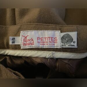 Block Island Petites Brown Wool Pants